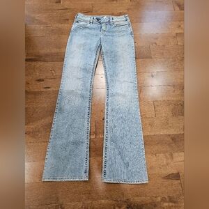 Silver low rise flared jeans vintage size 30 Tina tall